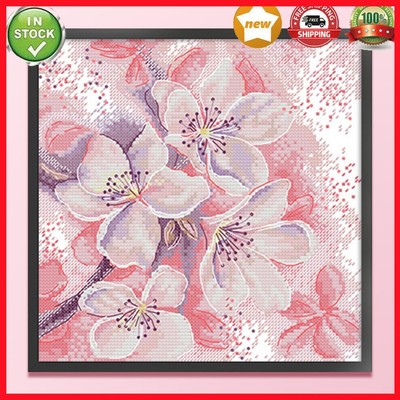 Full Embroidery Eco-cotton Thread 14CT Printed Pink Peach Cross Stitch ...