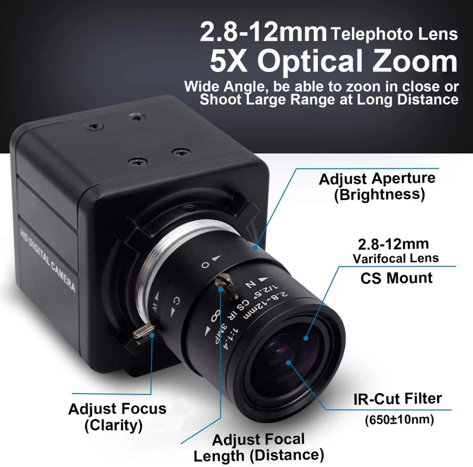 SVPRO USB Camera with Zoom 2.8-12mm 2MP Lens(100fps@480P) - Image 3 of 4