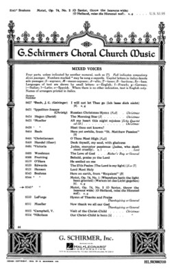 O Savior Throw The Heavens Wide No 2 Op 74 A Cappella English And German SATB
