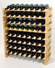 Modular Stackable Wine Rack 32-96 Bottles Capacity Solid Beechwood Wine Racks 8X