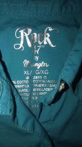 Rock 47 Wrangler Cowgirl Girls Sz XL Western Snap Long Sleeve Embroidered/Bling - Picture 4 of 9