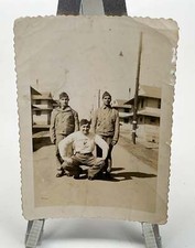 WW2 Era Photo Group American GIs At Base Camp