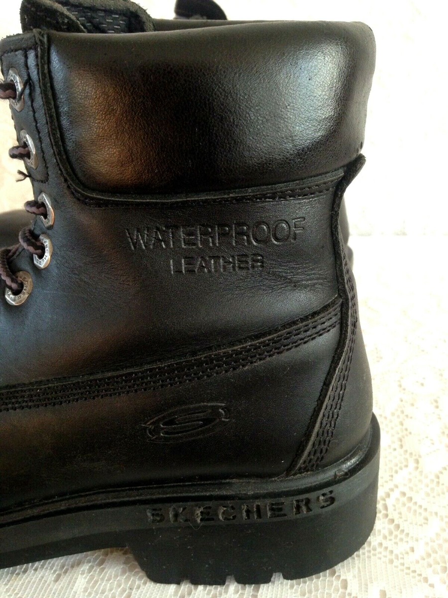 Skechers USA Squads Waterproof Black COMBAT Boots 6844 Made  display picture 3