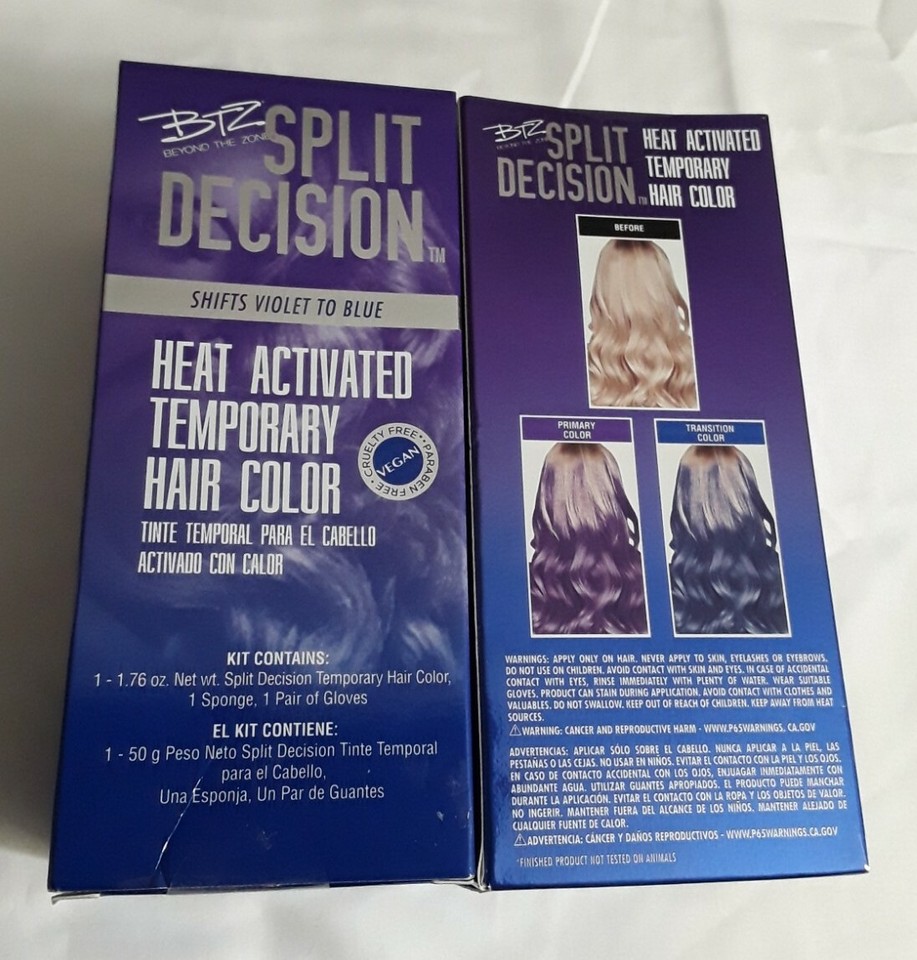 1 BTZ Split Decision Heat Activated Vegan Temporary Hair Color Violet