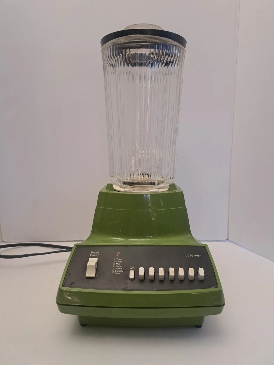 JC PENNEY Vintage Blender 1970's green Model #5660 7-Speed Retro