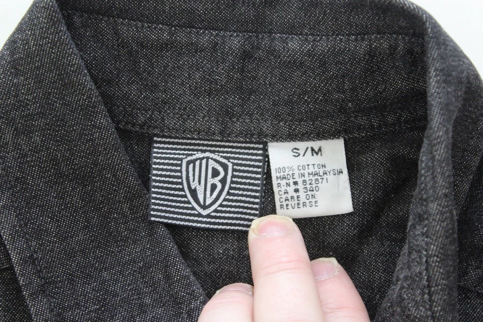 CAMISA MANGA LARGA Warner Bros Panel Trasero Bugs Bunny Pequeña S 15 x 34/35 Denim De Colección Foto 4 de 4