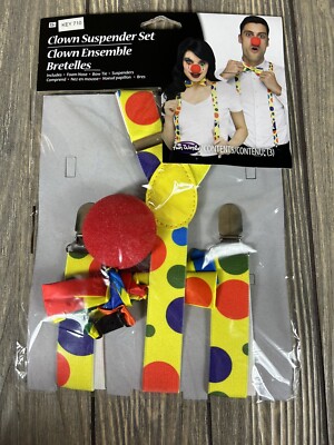 Fun World Clown Suspender Set Halloween Accessories NWT