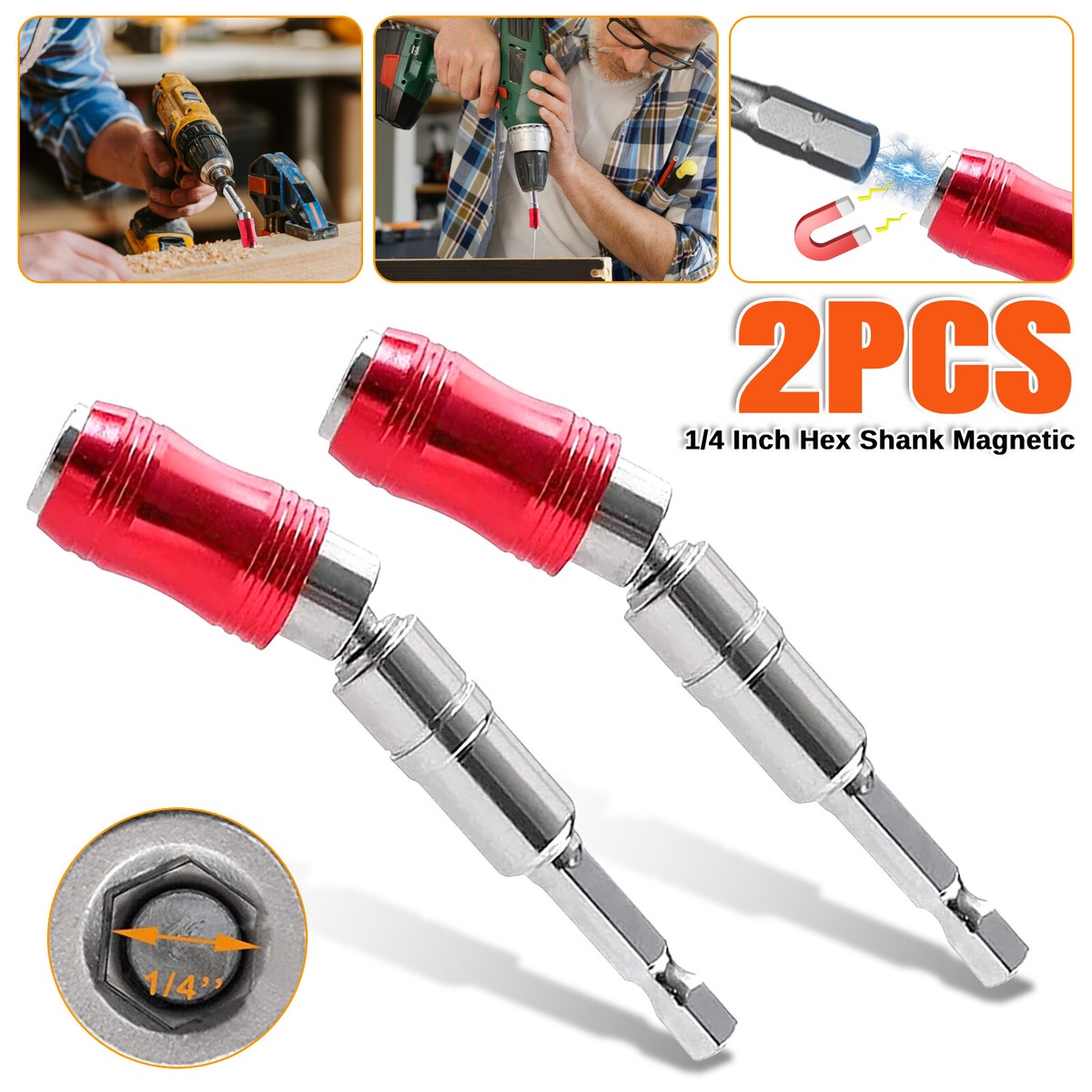 Hex Screwdriver Pivoting Screwdriver Bit Holder 2Pcs Impact