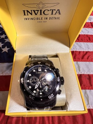 Invicta Pro Diver 0076 48mm Black Stainless Steel Case with Black Stainless...