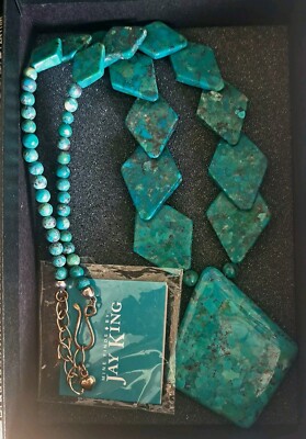 Turquoise Sterling Silver Necklace Mine Finds Hand Made By Jay King Gem Quality