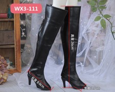 1/3SD16 IP-EID BJD Shuga Fairy Doll Shoes Long Leather Boots High Heels Black
