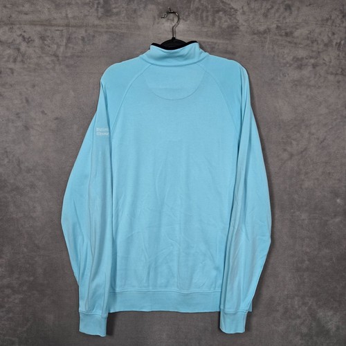 Camisa Fairway & Greene 1/4 Cremallera Hombres Grande Azul Agua Logo PGA Algodón Pima Golf L/S - Imagen 6 de 11
