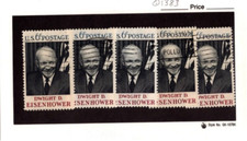 SCOTT # 1383 Dwight D. Eisenhower United States Single Stamps Used - Lot of 5