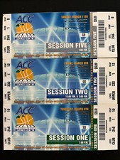 3 FULL TICKETS 2001 MEN'S ACC CHAMPIONSHIP SESSION 1 & 2 & 5 AT GEORGIA DOME