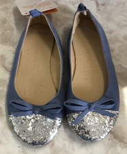 Baby Gymboree  Toddler Size 11 Light blue W/ Glitter Tip Ballet Flats NWT