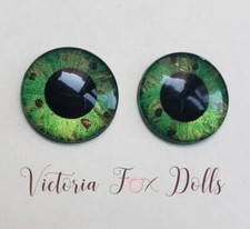 Blythe Doll Metallic Eyechips Green Eye Chips 14mm Custom Furby Ooak Blythe Bjd