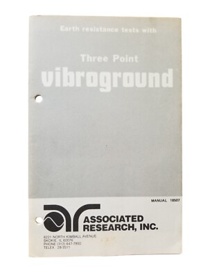Associated Research Earth Resistance Tests with Three Point Vibroground Manual