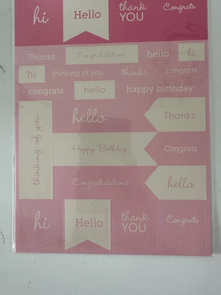 Pegatinas de acento y frase de guijarros gracias Hola felicitaciones álbum de recortes artesanía Foto 4 de 4