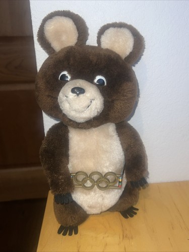 Vintage 1980 Russia Olympics Moscow Misha Plush Bear 12 Inch Stuffed Animal F21