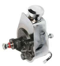 Chrome Saginaw Power Steering Pump Keyway Style For 66-76 Chevy Ford GM Chrysler