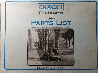 Dixon ZTR Zero-Turn Riding Mower Tractor 1994 Parts Catalog Manual 3301  5421 | eBay