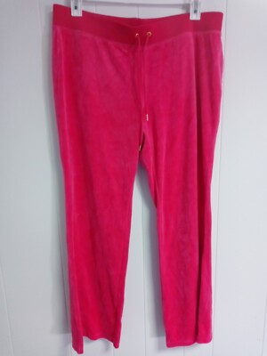 Vintage Y2K Juicy Couture Pink Velour Flair Bottom Track Pants Size XL 