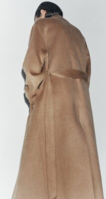 NWT ZARA Double-Faced Wool Blend Maxi Coat ZW Collection Dark