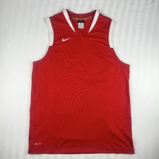 Image of Nike Basketball Vest XL Red Dri-FIT Gym Workout Training Mesh Jersey Sports Top