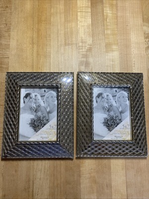 Two Silver And Bronze 5x7 Photo Frame. The Actual Frame Size Is 11x8.5.