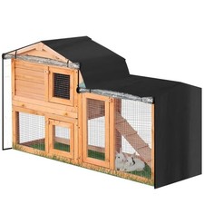 Rabbit Hutch Cover Durable Cage Covering for Double Hutches with Pointed Window