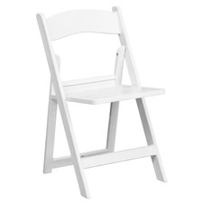 White Resin Seat with Resin Frame Folding Chair Set of 2