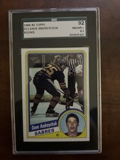 1984 Topps Hockey Card #13 Dave Andreychuk Buffalo Sabres SGC 8.5 NM-MT+ RC