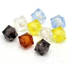 50 Faceted Acrylic Cube Beads - 10mm 3/8" - Mixed Colors 19740