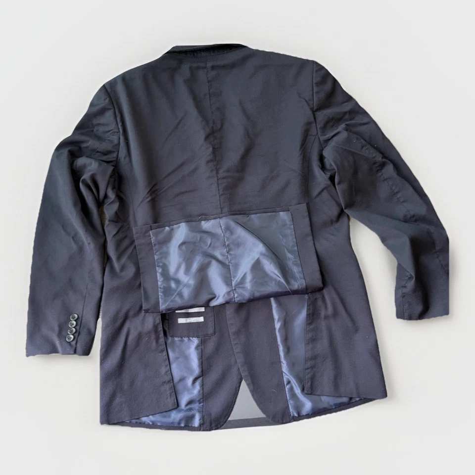 Abrigo deportivo bonobos de lana ajustado para hombre talla 48L azul marino Foto 3 de 4