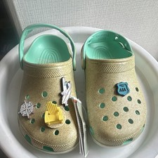 Crocs Margaritaville Gold Green Slip-On Clogs...