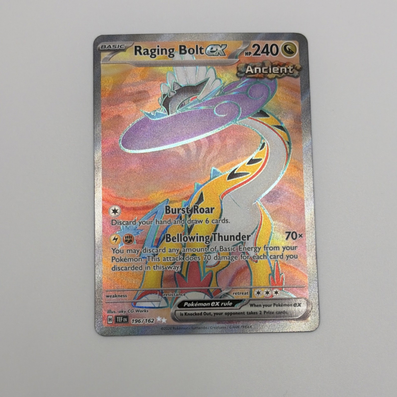NM Pokémon TCG Raging Bolt ex 196 SV05 Temporal Forces Ultra Rare Holo Ancient