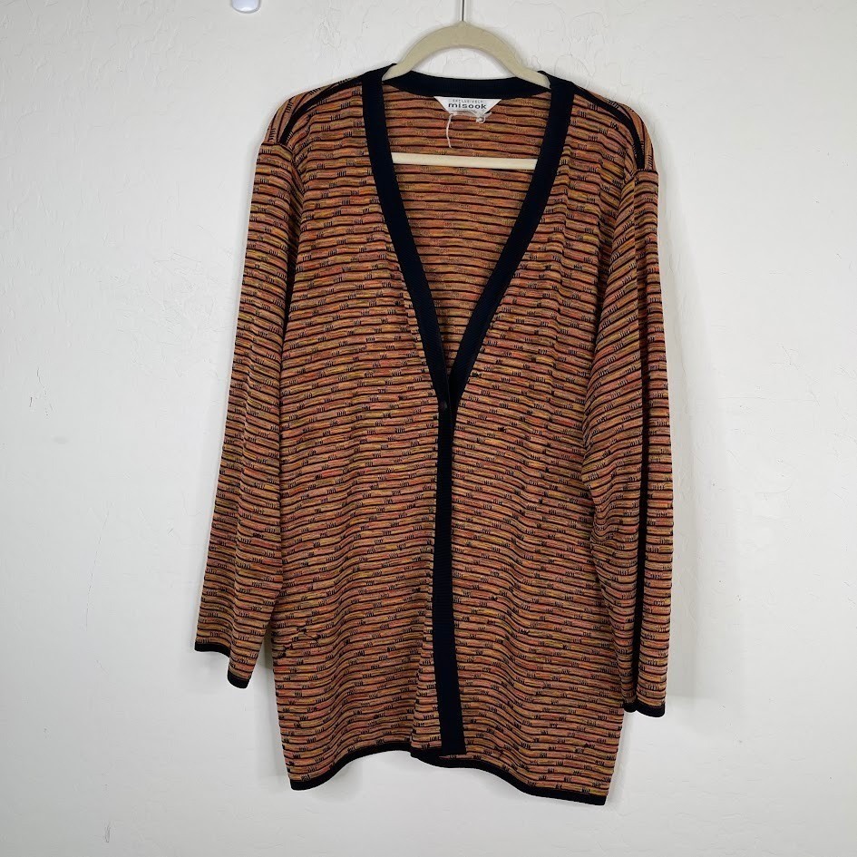 Exclusively Misook Striped Button Up Cardigan Swe… - image 2