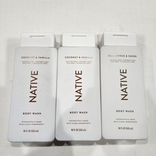 3pk Native Coconut  Vanilla  Fall Citrus  Suade body wash 18 oz