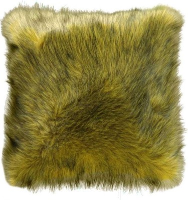 2 x Dekokissen Zierkissen Kunstfell flauschig mit Inlet 45x45cm Avocado Green