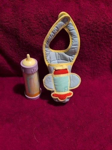 VTG 1980’S CABBAGE PATCH KID AIRPLANE BOTTLE SIPPIN BIB BOTTLE HOLDER AND BOTTLE
