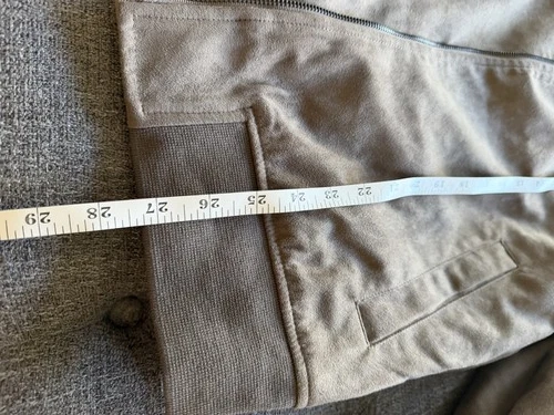 Slate & Stone Men's Faux Suede Bomber Jacket - Taupe Brown image 5