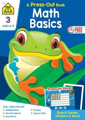 School Zone Math Basics Press-Out Workbook: 64 Pages, 3rd Grade, Manipulativ...