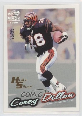 1999 Pacific Paramount Holo-Silver /99 Corey Dillon #52 h8k