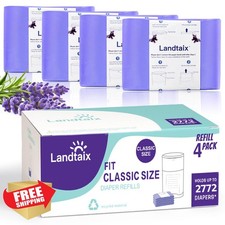Dekor Classic Diaper Pail Refills Lavender Scent 4 Pack Extra Thick
