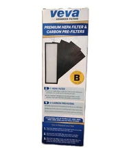 New VEVA Premium True HEPA Size B Filter & 4 Activated Carbon Pre-Filters GG4825