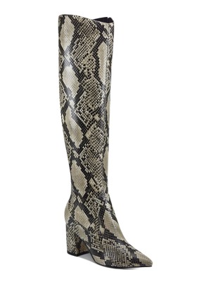 MARC FISHER Womens Gray Block Heel Zip-Up Dress Heeled Boots 6.5 M M