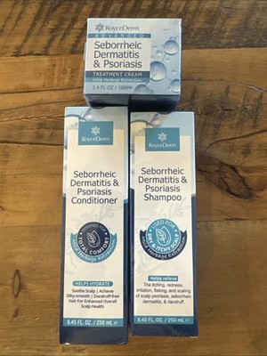 RoyceDerm Shampoo & Conditioner Set Salicylic Acid & Treatment Cream Exp 5/27+
