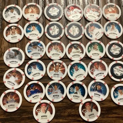 Lot 32 2013 Topps Poker Chipz  Gold Silver Foil Magnetic 1 Ramirez Glow In Dark