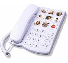 Telpal Big Button Phone with Speaker for Seniors, Corded Amplified Phone, Landli