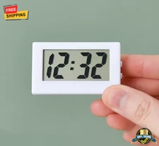 1 pc Mini Digital Desk Clock 12-Hour Time Date Display for Car, Bedroom, Student